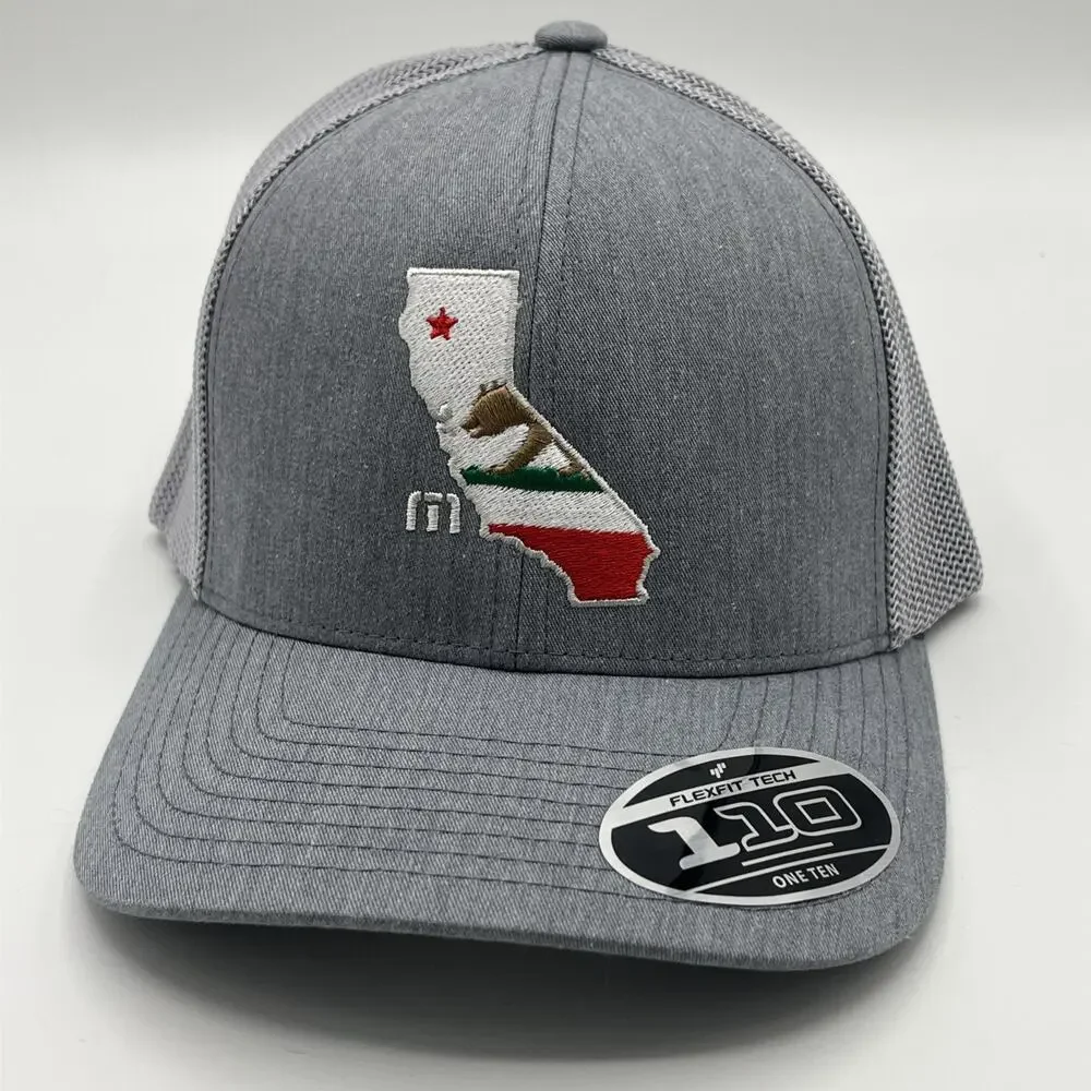 Travis Mathew Trucker Hat Adult Snapback Gray California State Logo Mesh Cap